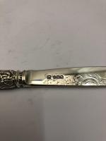 Letter Opener with Purple Enamel Decoration to the Handle