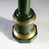 A Pair of 19th Century Green Tole Lamps