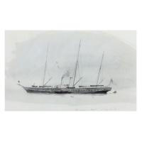 ‘Victoria and Albert a lovely vessel’ Watercolour of the Royal yacht by Harold Wylie