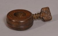 S/3772 Antique Treen 19th Century Beech Pocket Nutcracker