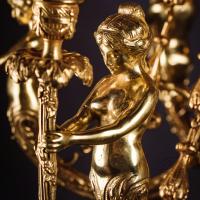 A Fine Gilt-Bronze Figural Six-Light Figural Chandelier