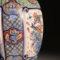 A Mid 19th Century Polychrome Delft Vase as a Lamp