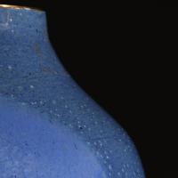 A Blue Art Pottery Vase as a Lamp