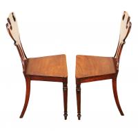 English Regency Mahogany Pair Of Antique Hall Chairs