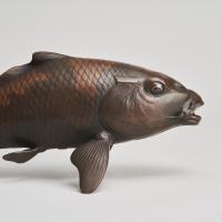 Japanese Bronze Okimono Carp