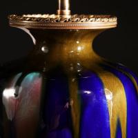A Mid 19th Century Blue Flambe Lamp
