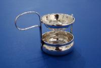 Continental .800 Standard Silver Tea Strainer with Drip Pan