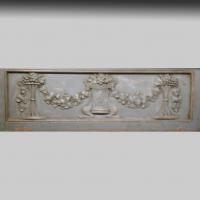 Antique 18th century Adam period carved and painted pine fireplace surround