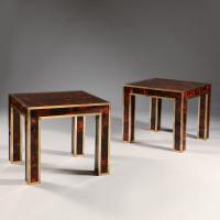 A Pair of 1960s Faux Tortoiseshell Occasional Tables after Jansen