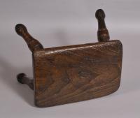 S/3798 Antique 19th Century Oak Child's Rectangular Stool