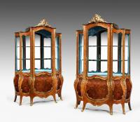 Exhibition quality Napoleon III kingwood vitrines