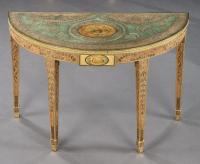 A Pair of George III Scrolled Paper Tables