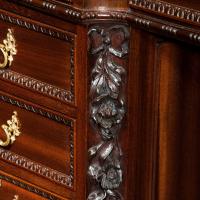 Late mahogany Chippendale style pedestal desk