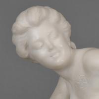 A White Marble Group of Venus and Cupid by Henri Weigele