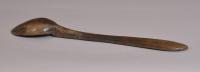 S/3807 Antique Treen 19th Century Fruitwood Straining Spoon