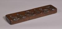 S/3816 Antique Treen 19th Century Mahogany Biscuit Mould