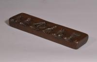 S/3816 Antique Treen 19th Century Mahogany Biscuit Mould
