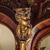 Louis XV Style Gilt-Bronze Mounted Tulipwood Bombe Vitrine By Maison Krieger