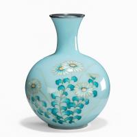 A Showa period gin-bari cloisonné vase by Tamura