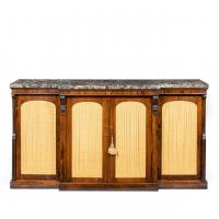 A William IV rosewood breakfront side cabinet