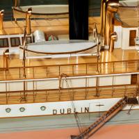 A cased ship’s boardroom model of three sister ships