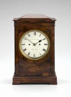 Rosewood and brass mounted table clock by B L Vulliamy, Pall Mall, London.