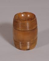 S/3836 Antique Treen 19th Century Boxwood Pounce Pot