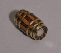 S/3845 Antique Late Victorian Miniature Brass Bound Staved Barrel