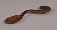 S/3849 Antique Treen Welsh Rustic Sycamore Invalid Spoon of the Georgian Period