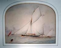 Pair of watercolours of Royal Yacht Squadron gaff rigged cutter