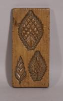 S/3862 Antique Treen 19th Century Fruitwood Sugar or Biscuit Mould