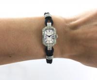 Cartier Platinum Diamond Art Deco Wristwatch, circa 1925