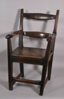 S/3911 Antique Georgian Period Child's Armchair in Oak, Elm and Yew Wood