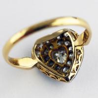 Victorian Diamond Heart Ring, Circa 1870