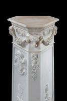 6580 Pair of Neo-Classical Carrera Marble Pedestals by Lorenzo Bartolini (1777-1850)