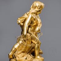 An Exceptional Pair of Restoration Period Gilt-Bronze Figural Groups, Allegorical of Hunting and Fishing
