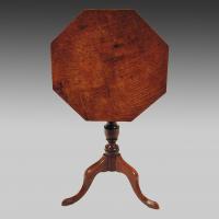 Antique Georgian oak octagonal tripod table