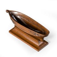 A mahogany miniature hull model of a galleon