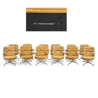 A set of twelve swivel “Time Life Chairs” designed by Charles & Ray Eames for Herman Miller in 1960