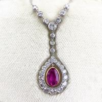 Certified 2.27ct Natural Untreated Burma Pink Sapphire Diamond Art Deco ...