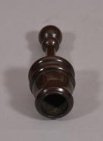 S/4009 Antique Treen 19th Century Rosewood Tobacco Measure