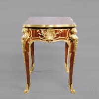 An Exceptionally Rare and Important Louis XV Style Gilt-Bronze Mounted Marquetry Inlaid Centre Table by François Linke, the Mounts Designed by Léon Messagé.  French, Circa 1920.