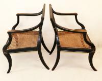 Regency 19th Century English Pair Of Desk Armchairs 