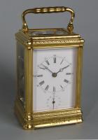 Drocourt engraved gorge carriage clock