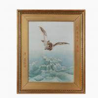 Embroidered Chinese silk picture of a sea eagle