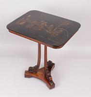 Fine Regency period rosewood and black lacquered occasional table