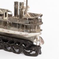A Chinese silver model of a river steamer