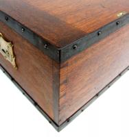 Brass bound antique teak campaign trunk
