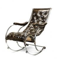 An early Victorian steel rocking chair