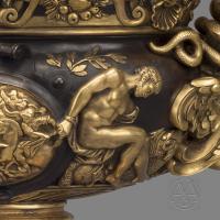 A Large and Finely Cast Gilt and Patinated Bronze  Neoclassical Style Vase